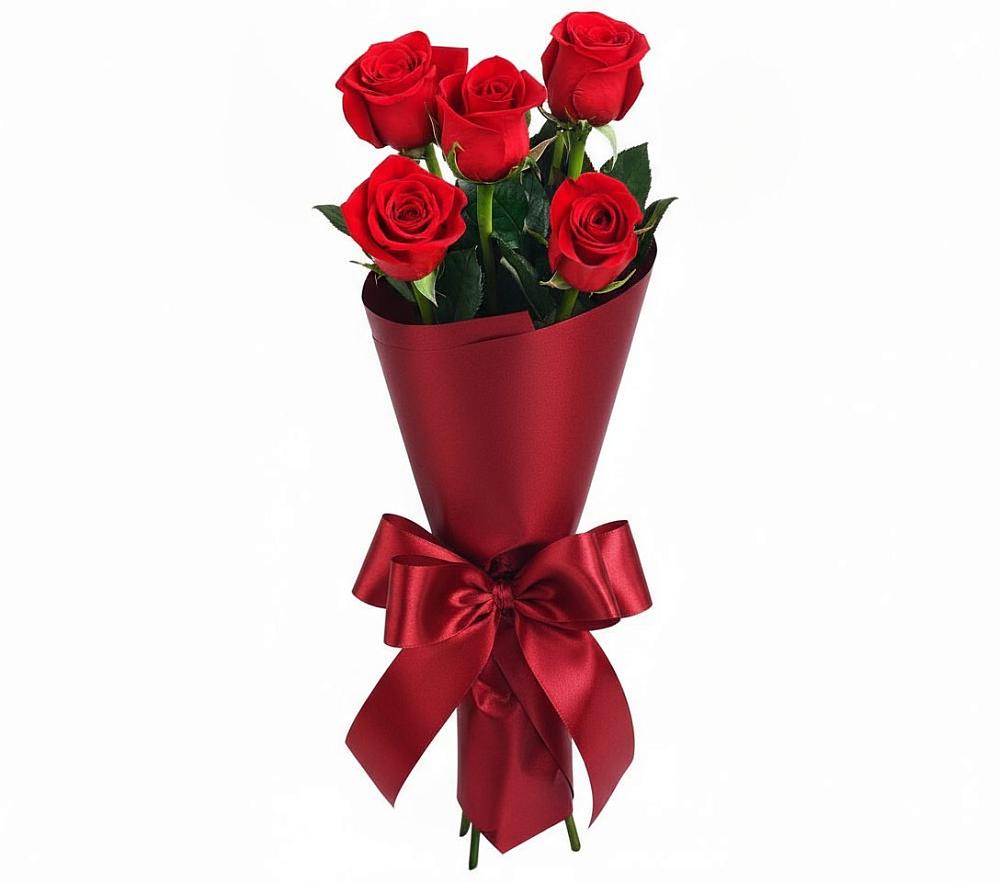 Букет 5 Красных роз Эдлесс Лав в Шыгырдан