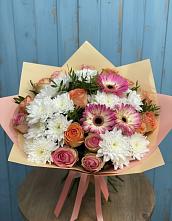 Букет цветов из:  Розы, Герберы и Хризантемы в Шыгырдан
