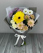 Букет цветов из:  Розы, Герберы и Хризантемы #REPLACE_PRED# Шыгырдан