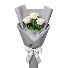 Букет 3 белые розы #REPLACE_PRED# Шыгырдан