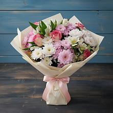 Букет цветов из:  Хризантемы, Альстромерии и Розы в Шыгырдан