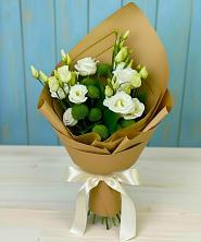 Букет цветов из:  Хризантемы и Лизиантусы в Шыгырдан