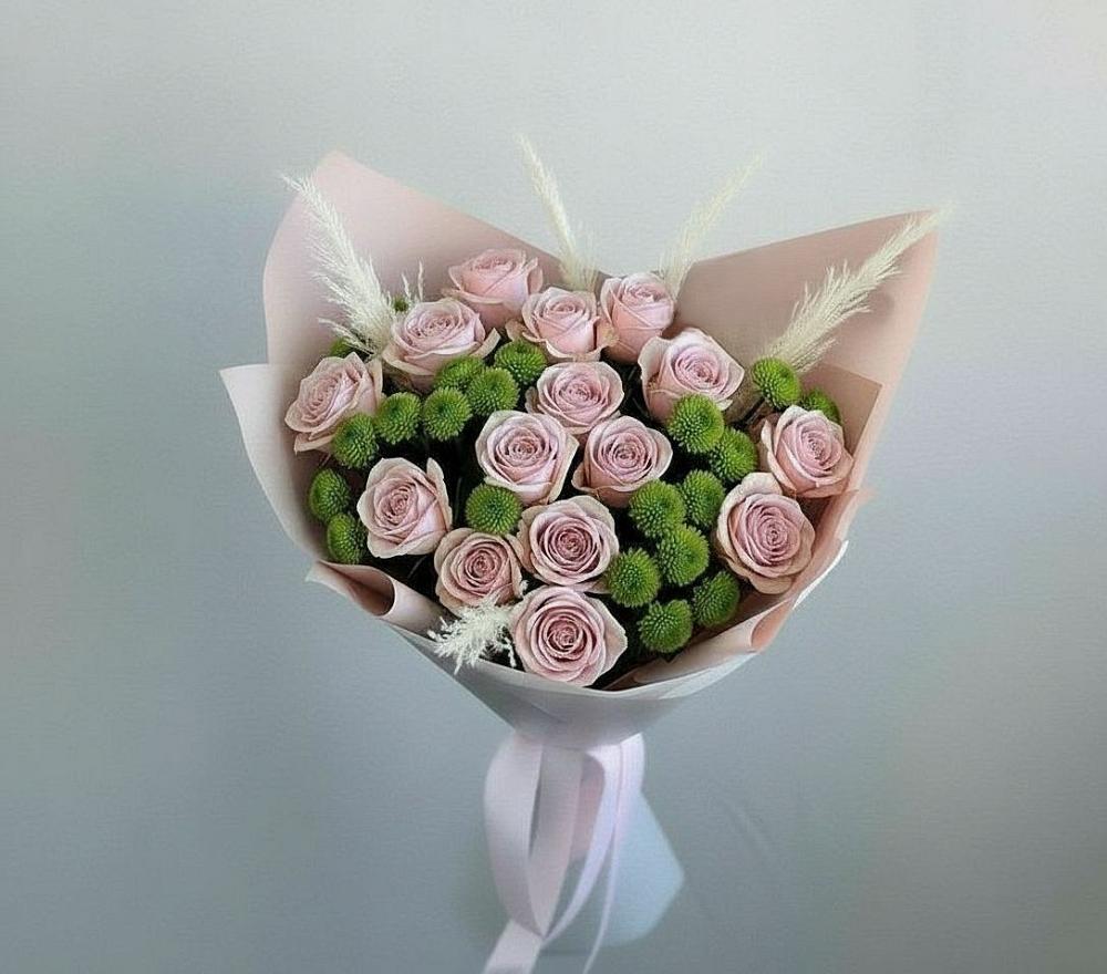 Букет цветов из: Розы и Хризантемы в Шыгырдан