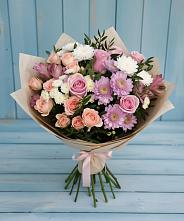 Букет цветов из:  Хризантемы, Розы и Альстромерии в Шыгырдан