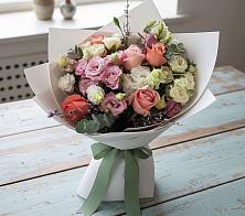 Букет цветов из:  Розы, Лизиантусы и Гвоздики в Шыгырдан