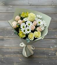 Букет цветов из:  Альстромерии, Розы и Хризантемы в Шыгырдан