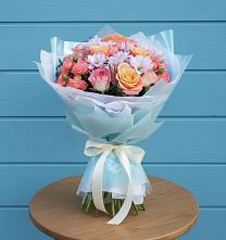 Букет цветов из:  Хризантемы и Розы в Шыгырдан