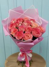 Букет 15 Розовых роз Равель в Шыгырдан