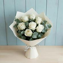 Букет Белые розы в Эвкалипте #REPLACE_PRED# Шыгырдан